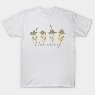 Blooming hand drawn flowers, inspirational meanings T-Shirt